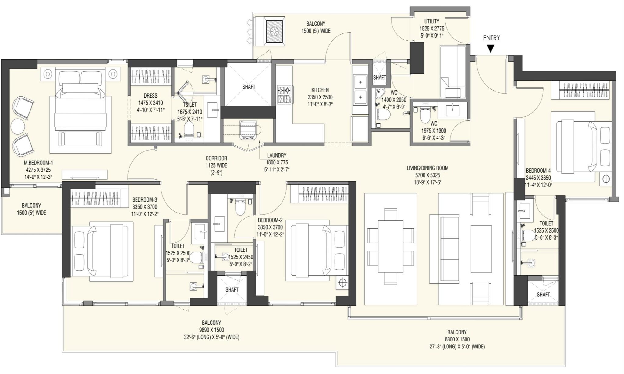 4BHK Floor Plan